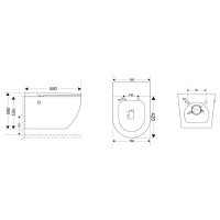 Подвесной унитаз Abber Bequem AC1108PMB, безободковый, крышка-сиденье микролифт, черный матовый