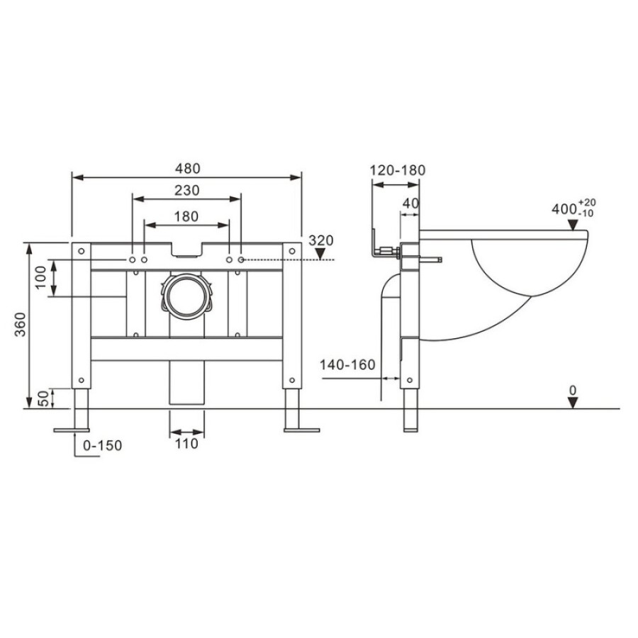 Инсталляция с унитазом Abber Bequem AC1108PMB-AC0101P, сиденье микролифт, смыв импульсный, черный матовый, комплект