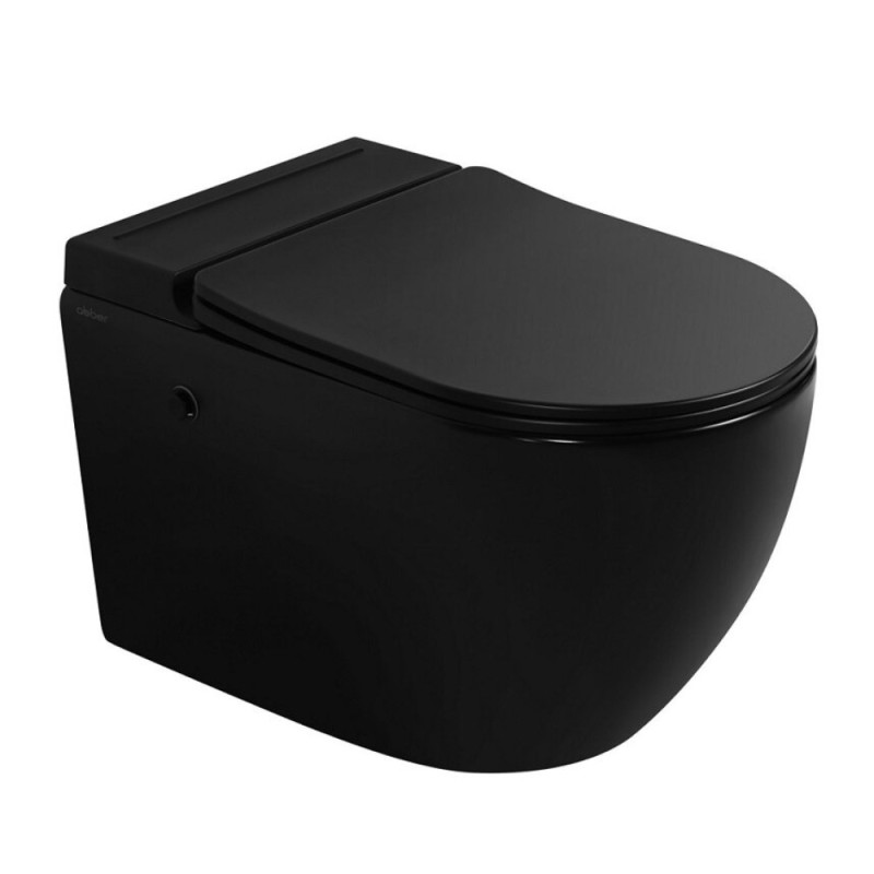 Инсталляция с унитазом Abber Bequem AC1108PMB-AC0101P, сиденье микролифт, смыв импульсный, черный матовый, комплект