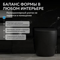 Приставной унитаз Abber Bequem AC1111TMB, безободковый, смыв Торнадо, сиденье микролифт, черный матовый