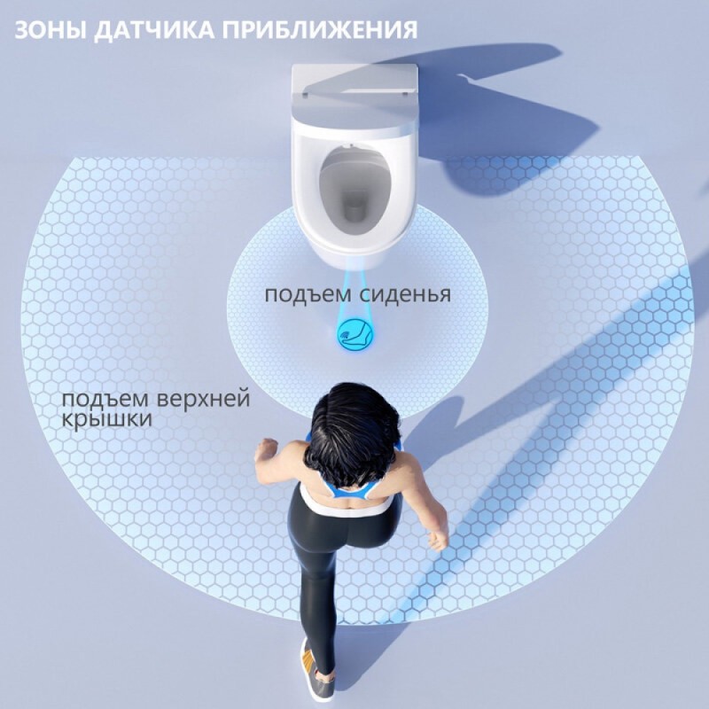 Электронный унитаз с инсталляцией Abber Bequem AC1120S-AC0101P2, сиденье микролифт, смыв импульсный, белый