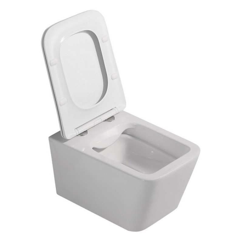 Инсталляция с унитазом Abber Rechteck AC1201-AC0105-AC0120RG, сиденье микролифт, клавиша смыва золото розовое, белый, комплект