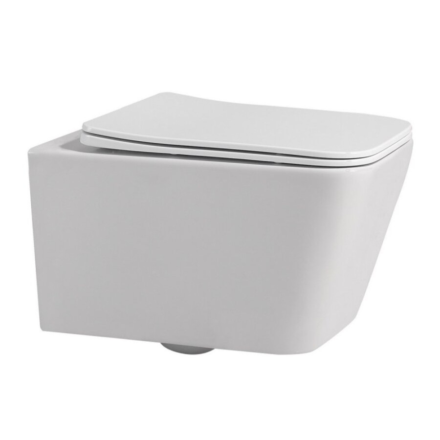 Инсталляция с унитазом Abber Rechteck AC1201-AC0105-AC0121MCH, сиденье микролифт, клавиша смыва хром матовый, белый, комплект