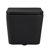 Подвесной унитаз Abber Rechteck AC1201MB, безободковый, сиденье микролифт, черный матовый