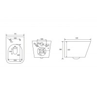 Подвесной унитаз Abber Rechteck AC1201MB, безободковый, сиденье микролифт, черный матовый