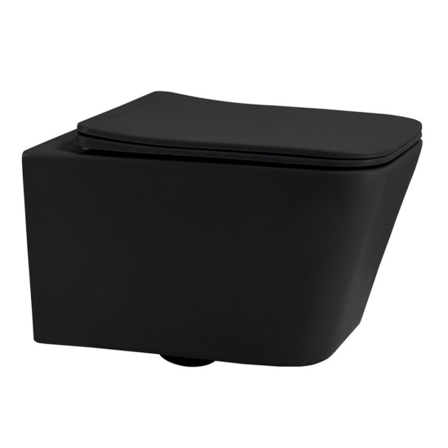 Инсталляция с унитазом Abber Rechteck AC1201MB-AC0105-AC0120, сиденье микролифт, клавиша смыва хром, черный матовый, комплект