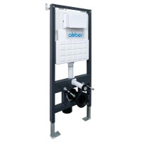 Инсталляция с унитазом Abber Rechteck AC1201MB-AC0105-AC0121, сиденье микролифт, клавиша смыва хром, черный матовый, комплект
