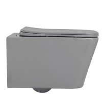Подвесной унитаз Abber Rechteck AC1201MG, безободковый, сиденье микролифт, серый матовый
