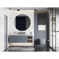 Подвесной унитаз Abber Rechteck AC1201MG, безободковый, сиденье микролифт, серый матовый