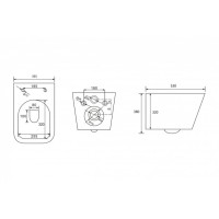 Подвесной унитаз Abber Rechteck AC1201MG, безободковый, сиденье микролифт, серый матовый