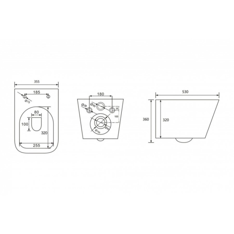 Подвесной унитаз Abber Rechteck AC1201MG, безободковый, сиденье микролифт, серый матовый