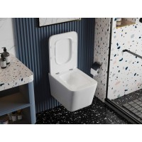 Подвесной унитаз Abber Bequem AC1201T безободковый, крышка-сиденье микролифт, белый