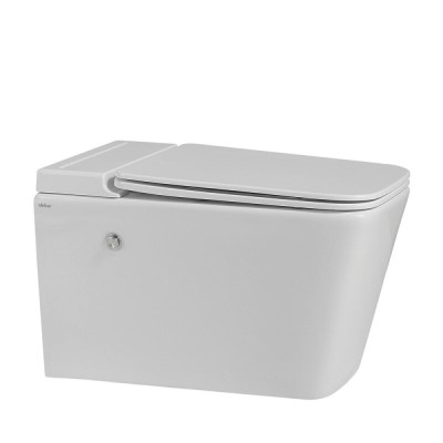 Подвесной унитаз Abber Rechteck AC1202P, с импульсным смывом, крышка-сиденье микролифт, белый