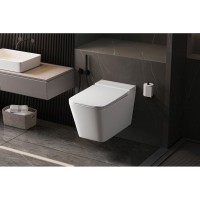 Подвесной унитаз Abber Rechteck AC1202P, с импульсным смывом, крышка-сиденье микролифт, белый