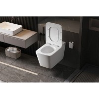 Подвесной унитаз Abber Rechteck AC1202P, с импульсным смывом, крышка-сиденье микролифт, белый