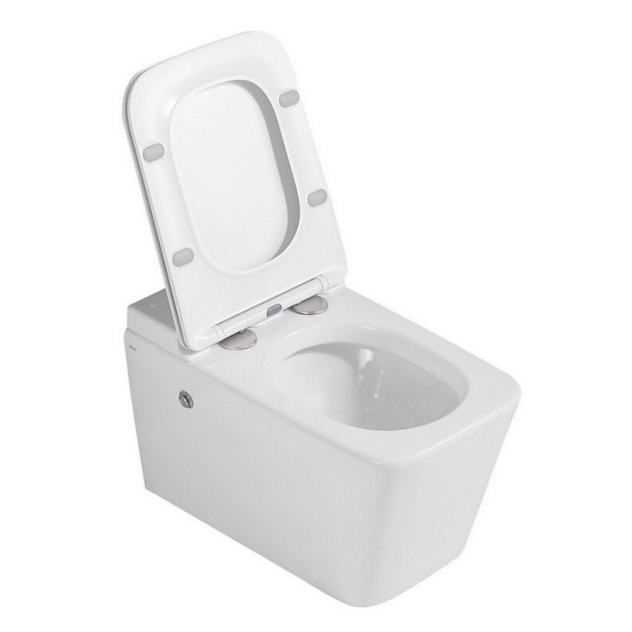 Инсталляция с унитазом Abber Rechteck AC1202P-AC0101P, сиденье микролифт, смыв импульсный, белый, комплект