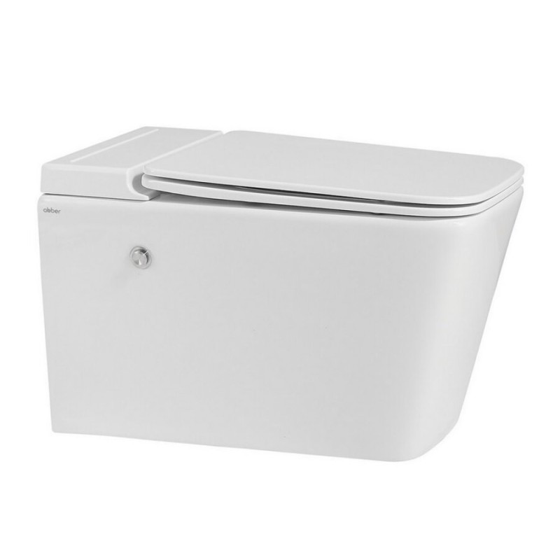 Инсталляция с унитазом Abber Rechteck AC1202P-AC0101P, сиденье микролифт, смыв импульсный, белый, комплект