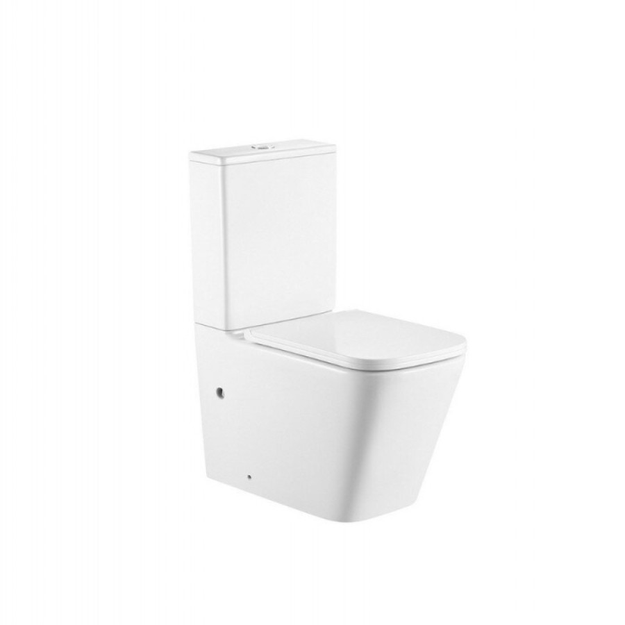 Унитаз-компакт Abber Rechteck AC1210T, безободковый, Торнадо, крышка-сиденье микролифт, белый