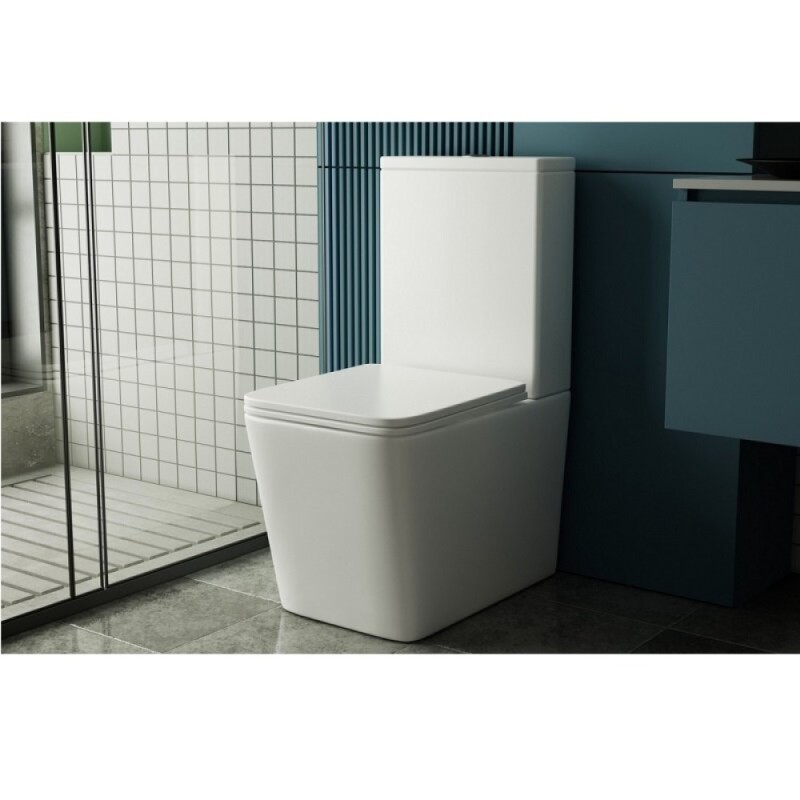 Унитаз-компакт Abber Rechteck AC1210T, безободковый, Торнадо, крышка-сиденье микролифт, белый