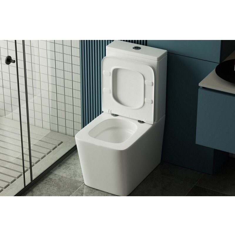 Унитаз-компакт Abber Rechteck AC1210T, безободковый, Торнадо, крышка-сиденье микролифт, белый