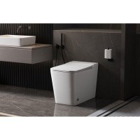 Приставной унитаз Abber Rechteck AC1213P, с импульсным смывом, крышка-сиденье микролифт, белый