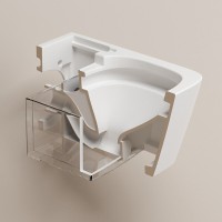Электронный унитаз с инсталляцией Abber Rechteck AC1215S-AC0101P2, сиденье микролифт, смыв импульсный, белый