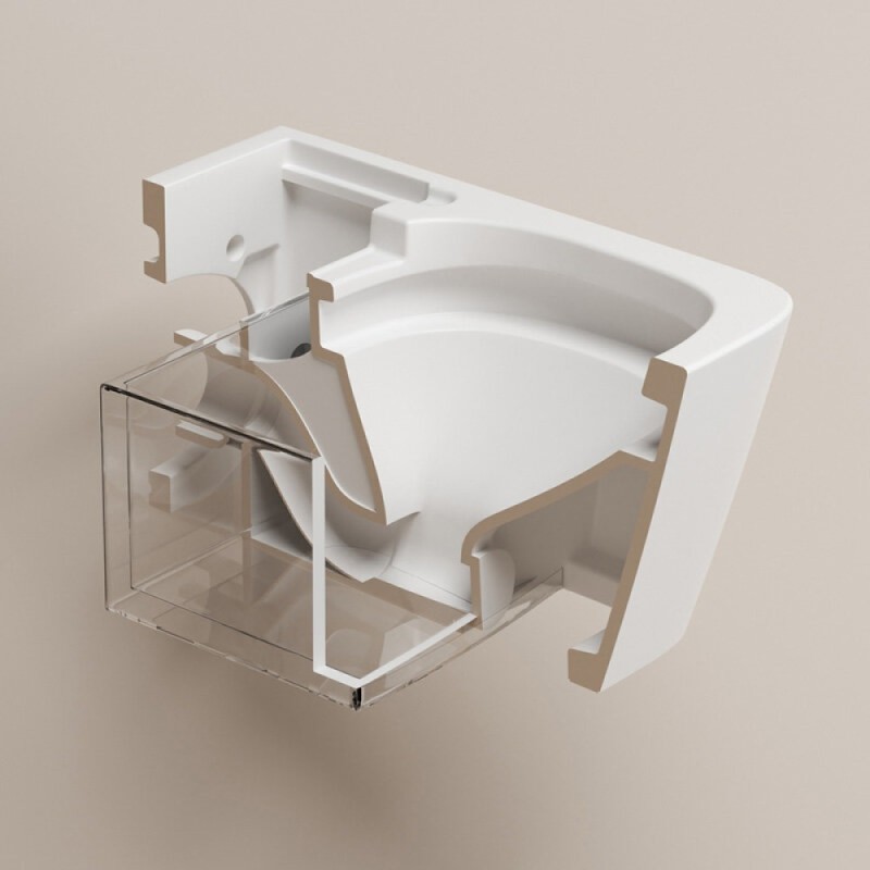 Электронный унитаз с инсталляцией Abber Rechteck AC1215S-AC0101P2, сиденье микролифт, смыв импульсный, белый
