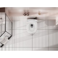 Подвесной унитаз Abber Rechteck AC1218, безободковый, смыв Торнадо, сиденье микролифт, белый