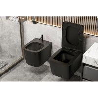 Биде Abber Rechteck AC1250MB, подвесное, цвет черный матовый