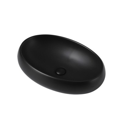 Раковина Abber Bequem AC2102MB, накладная, 60 x 40.5 x 15.5 см, черная матовая