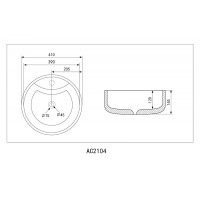 Раковина Abber Bequem AC2104MB, накладная, 41 х 41 х 14.5 см, черная матовая