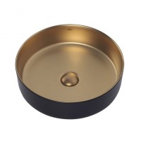 Раковина Abber Bequem AC2109BG 40 х 40 см, накладная, матовое золото с черным