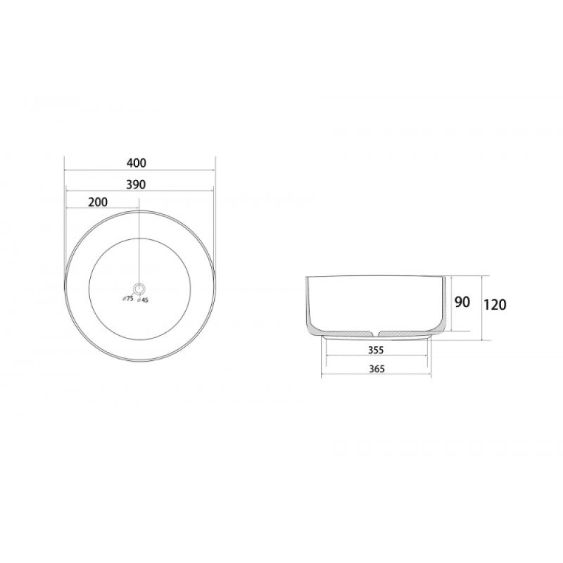Раковина Abber Bequem AC2109MW, 40 см, фаянс, цвет белый матовый
