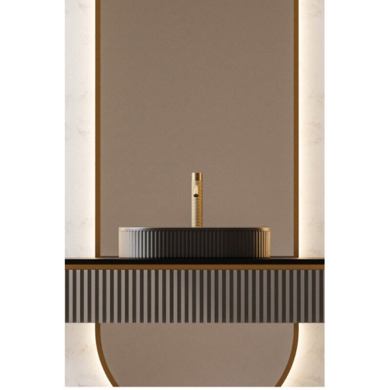 Раковина Abber Bequem AC2116MB, 57 х 36 см, фарфор, накладная, черная матовая