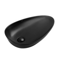 Раковина Abber Bequem AC2117MB, 59 см, фаянс, цвет черный матовый