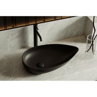 Раковина Abber Bequem AC2117MB, 59 см, фаянс, цвет черный матовый