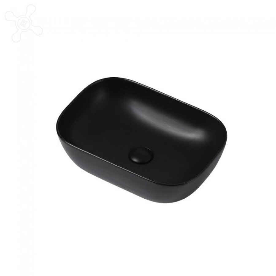 Раковина Abber Rechteck AC2200MB, накладная, 46 х 32.5 х 13.5 см, черная матовая