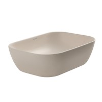 Раковина Abber Rechteck AC2200MBE, 46 см, фарфор, накладная, светло-бежевая матовая