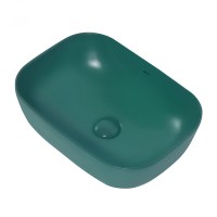 Раковина Abber Rechteck AC2200MBG 46 х 32 см, накладная, темно-зеленая матовая