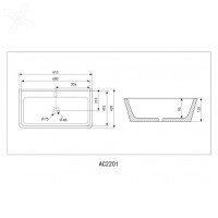 Раковина Abber Rechteck AC2201MB, накладная, 61 х 42 х 13.5 см, черная матовая