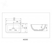 Раковина Abber Rechteck AC2202, накладная, 50 х 39 х 14 см, белая