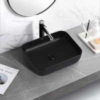 Раковина Abber Rechteck AC2202MB, накладная, 50 х 39 х 14 см, черная матовая