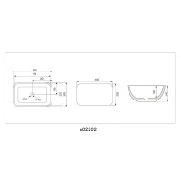 Раковина Abber Rechteck AC2202MW, 50 см, фаянс, цвет белый матовый