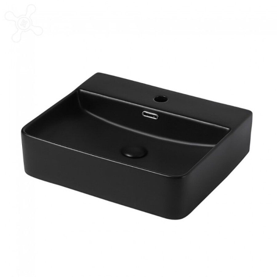 Раковина Abber Rechteck AC2203MB, накладная, 50 х 42 х 13 см, черная матовая