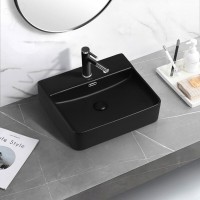 Раковина Abber Rechteck AC2203MB, накладная, 50 х 42 х 13 см, черная матовая