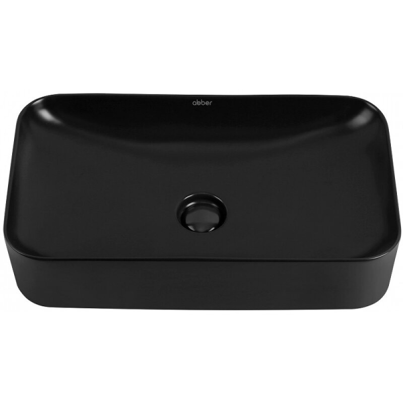 Раковина Abber Rechteck AC2204MB, 60,5 х 35 см, накладная, цвет черный матовый