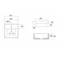 Раковина Abber Rechteck AC2208MCG 41 х 41 см, накладная, светло-зеленая матовая