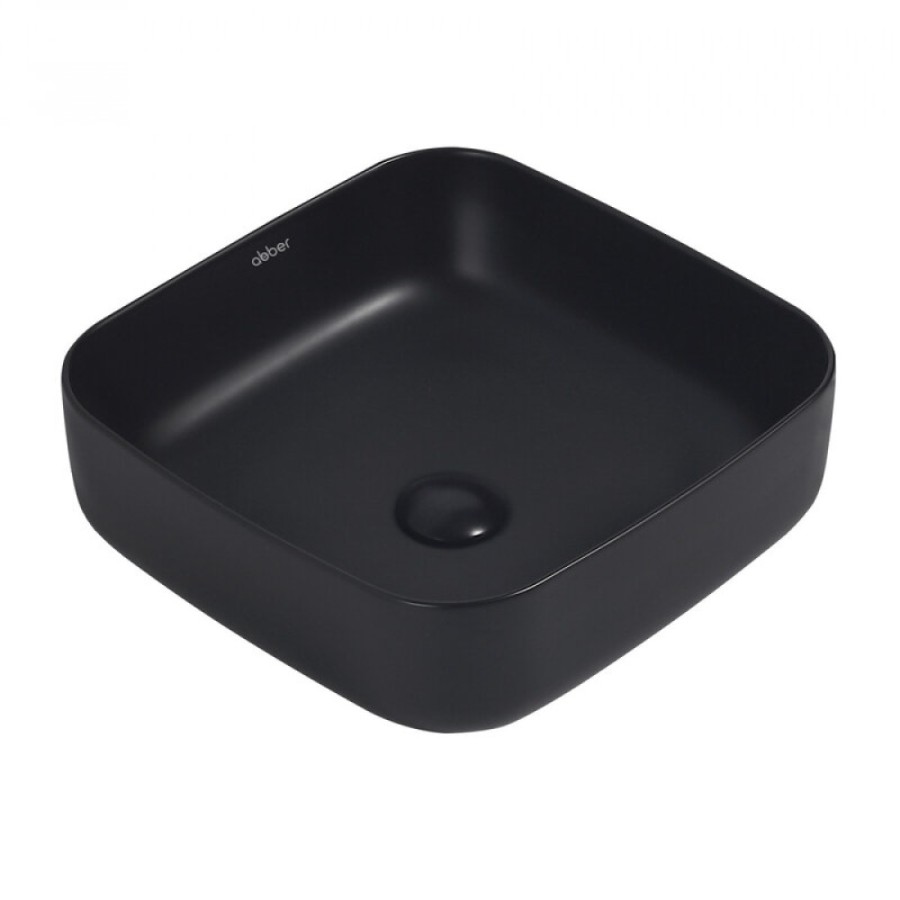 Раковина Abber Rechteck AC2211MB 38 х 38 см, накладная, черная матовая
