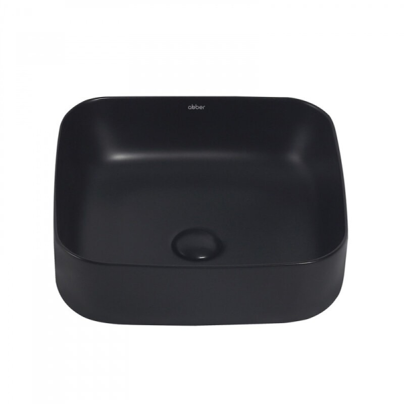 Раковина Abber Rechteck AC2211MB 38 х 38 см, накладная, черная матовая
