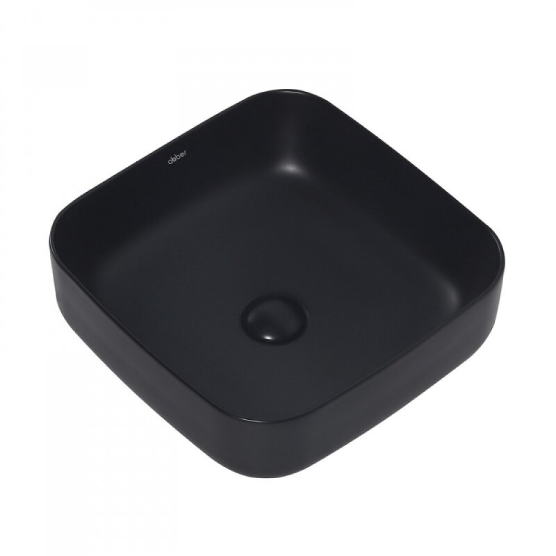 Раковина Abber Rechteck AC2211MB 38 х 38 см, накладная, черная матовая